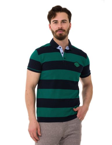 CIPO & BAXX DIVATOS FÉRFI PÓLÓ CT741 NAVY BLUE-GREEN